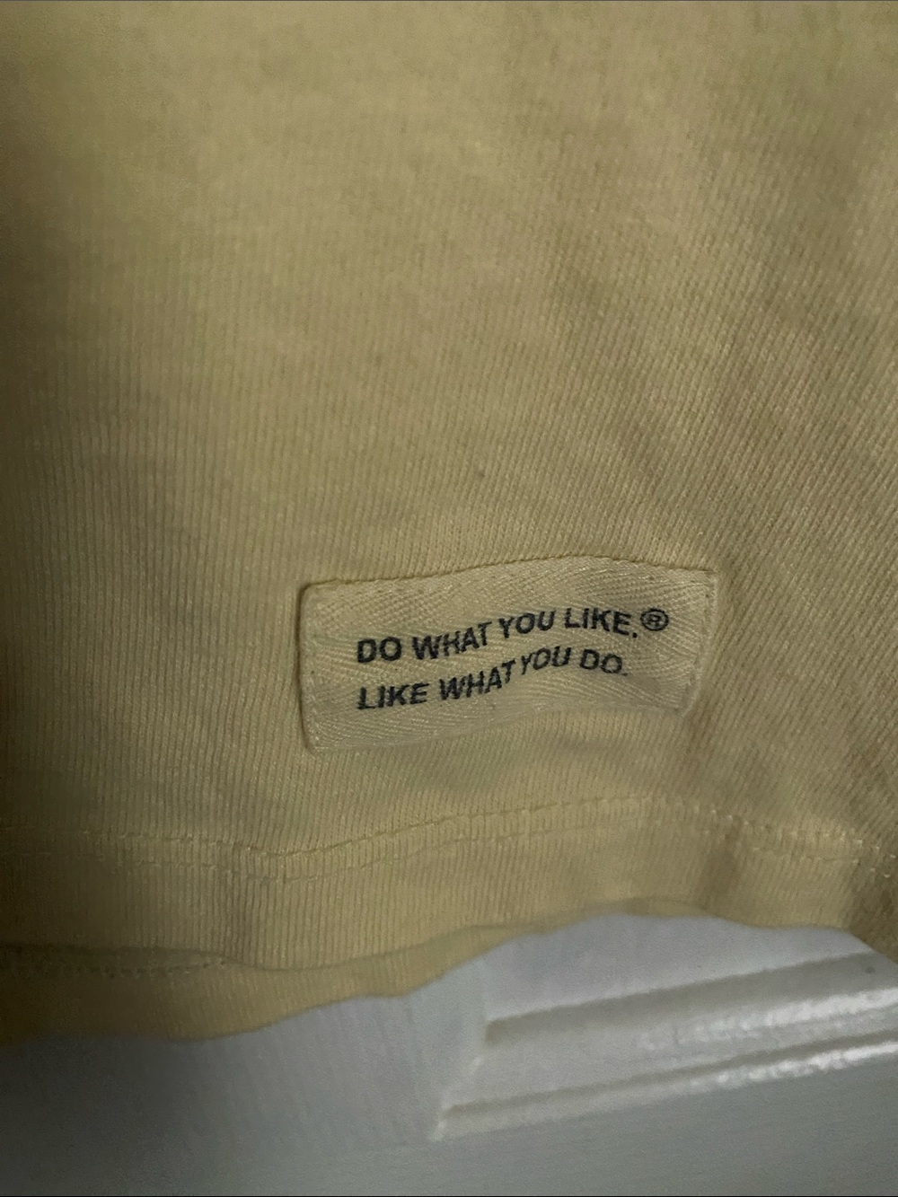 Life Is Good Pale Yellow Short Sleeve Tee with Pink and Blue Sun Graphic - Picture 4 of 5
